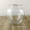 Rim Glass Vase Glass Moden Ribbed Art Glass